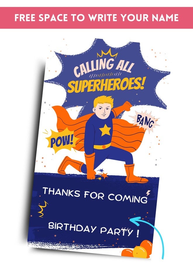 Yellow Nuts Personalize Thank You Tags for Return Gifts 40 Pcs Gift Tags for Presents with String Kids Boys Birthday Superhero Theme Cards - Image 2